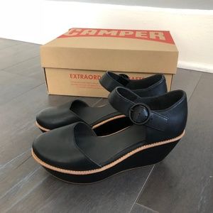 CAMPER DAMAS WEDGE MARY-JANE BLACK